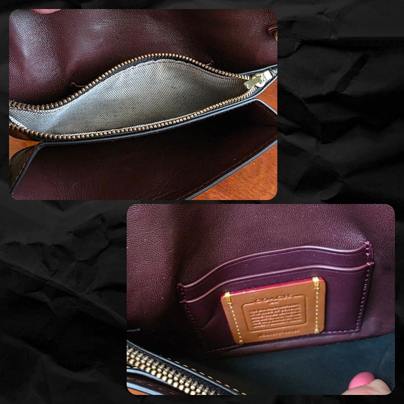 Coach 1941 58181 Tea Rose Clutch Black Leather Wristlet Bag - Picture 14 of 16